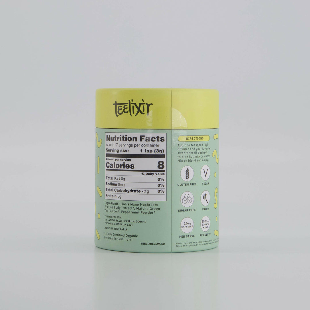 Teelixir Organic Mushroom Matcha Latte (With 61% Lion's Mane)