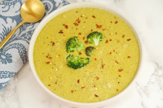 Creamy Vegan Broccoli Soup with Turkey Tail Mushroom