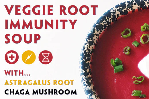 Veggie Root Immunity Soup with Astragalus Root & Chaga Mushroom