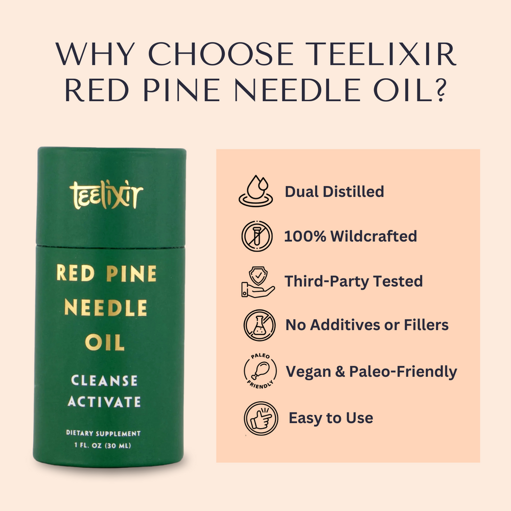 Teelixir Red Pine Needle Oil (Liquid) 30ml - back label