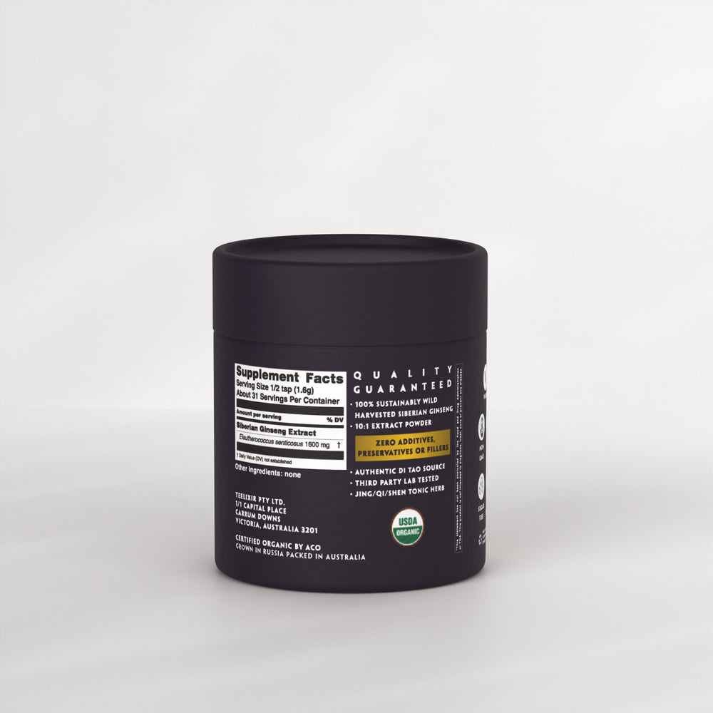Teelixir Siberian Ginseng - back label